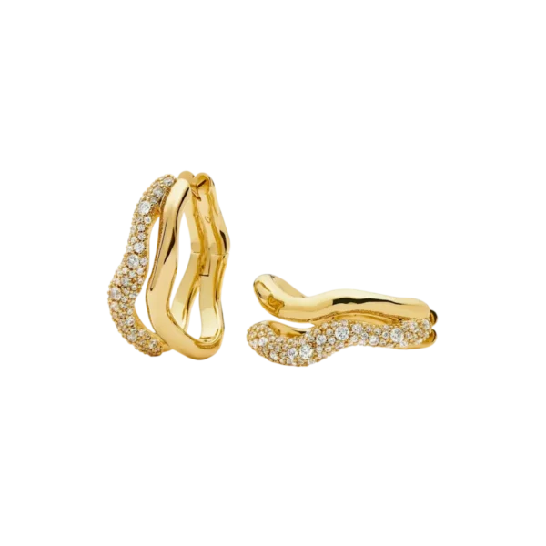 Missoma Molten Snow Double Medium Hoop Earrings