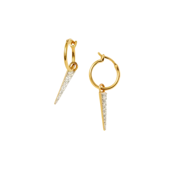 Missoma Mini Pave Spike Charm Hoop Earrings