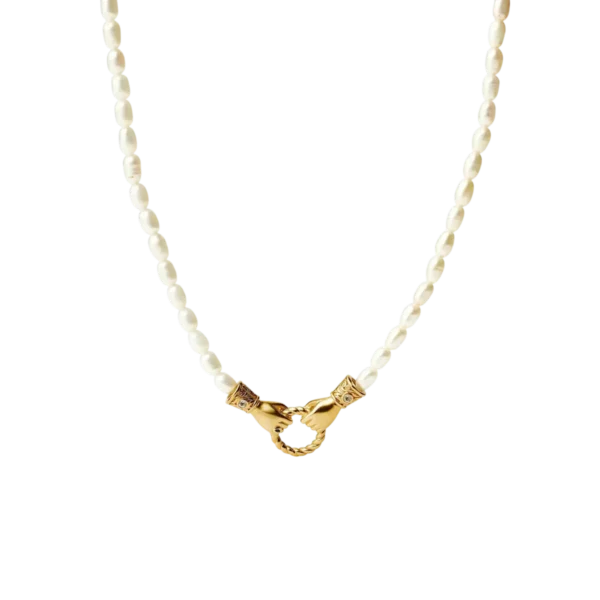 Missoma Harris Reed In Good Hands Pearl Pendant Necklace