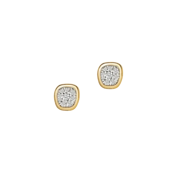 Missoma Molten Soft Square Pavé Stud Earrings