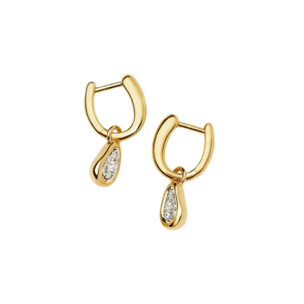 Missoma Molten Teardrop Pavé Charm Hoop Earrings
