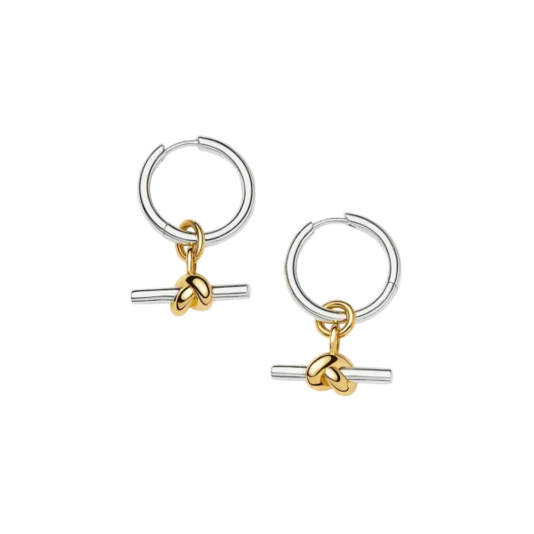 Missoma Lucy Williams Knot T-Bar Charm Hoop Earrings