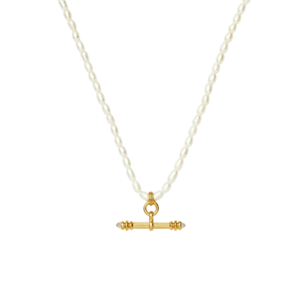 Missoma Harris Reed Pearl T-Bar Necklace