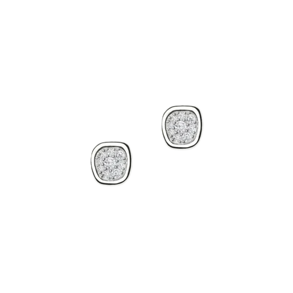Missoma Molten Soft Square Pavé Stud Earrings