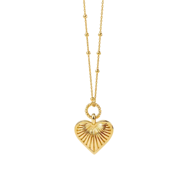 Missoma Ridge Heart Charm Pendant Necklace